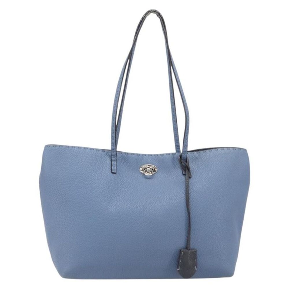 Fendi Selleria Carla Leather Blue Leather Tote Bag Bag